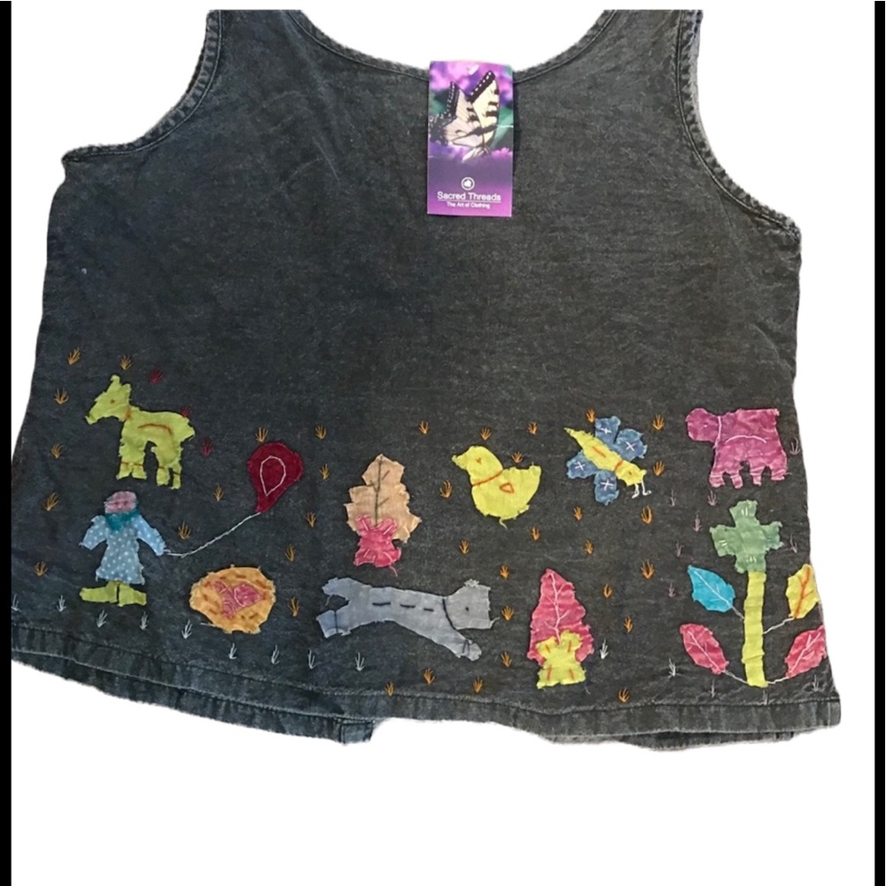 NWT. Sacred Threads Appliquéd Vest. 25802 CL/GY01 - Picture 4 of 8